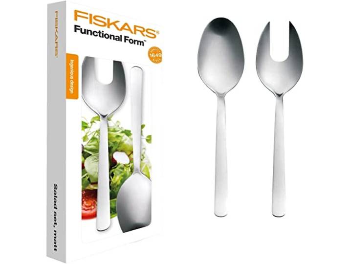 Fiskars Couverts à salade\, 2 pièces\, Acier\, Acier/Mat\, Functional Form\, 1002960