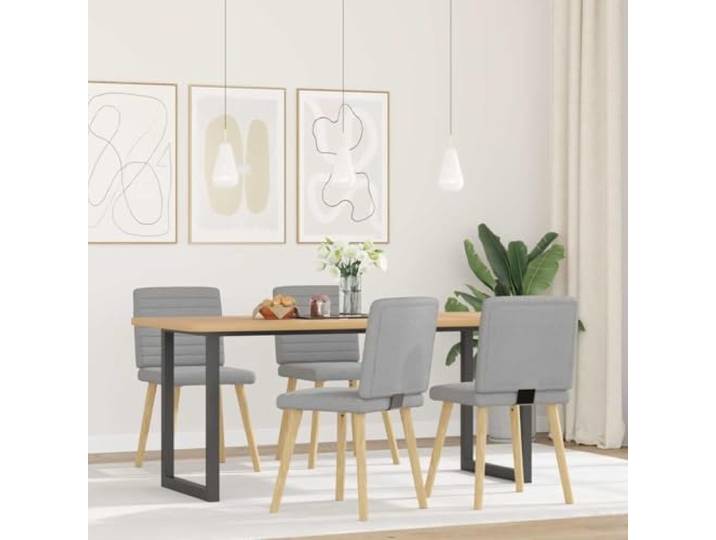HKLGBVCR Esszimmerstühle, Wolkengrau, aus Stoff, 4 Stück 4-teilig, Wolkengrau, Polyestergewebe, Metall- und Holzrahmen, dicker Schaumstoff, Esszimmer, Wohnzimmer