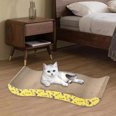 Inspired Living Cozy Curve Cat Scratcher Bed Cardboard Cat Lounge Pad w 44.5x21x5.5cm