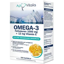 APOVITALIA Omega-3 Fettsäuren 1000mg+12mg Vit.E 100 St