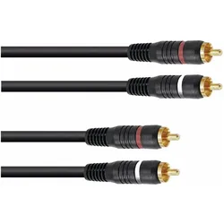 Omnitronic Cinch Kabel 2x2 10m (10 m, Cinch Kabel), Audiokabel