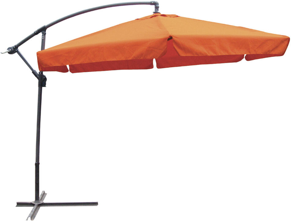 Garden Pleasure 280 cm W X 280 cm D Hexagonal Tilt Cantilever Parasol with Crank Lift Orange 250cm H X 280cm W X 280cm D