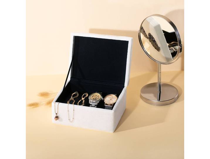 Boîte à bijoux Lash Type B 19 x 12 x 23cm Blanc/Blanc