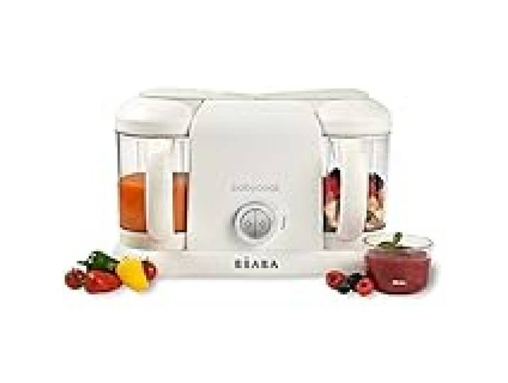 BÉABA, Babycook Duo Robot Bébé 4 en 1 Mixeur-Cuiseur, Cuisson Vapeur rapide 15min, Diversification alimentaire, Petits pots bébé maison, Contenance XXL 2200 ml, White/Silver