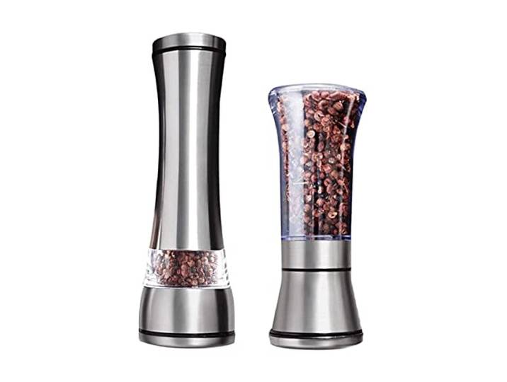 XIXIDIAN Edelstahl Salz- und Pfeffermühle Set -Einstellbare Keramik Seesalz Grinder & Pfeffermühle-hohe Glas Salz- und Pfefferstreuer