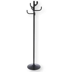 Kleiderständer Kaktus Metall, modern und stabil, Schwarz, 8 Haken, platzsparendes Design