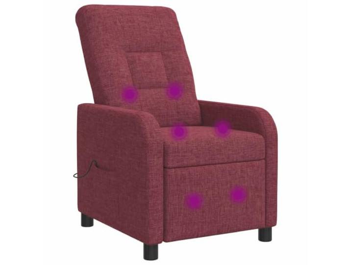 Massagesessel, neigbar, Weinrot, aus 100 % Polyester Verstellung 115°-160°, Rahmen aus Metall und Holz, flache Armlehnen, Beine, abnehmbarer Reißverschluss