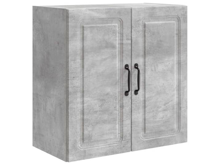 Wandschrank Betongrau 59 x 31 x 60 cm Holzwerkstoff Stauraumschrank Modernes Design, verstellbare Regale, pflegeleichte Oberfläche, vielseitig nutzbar