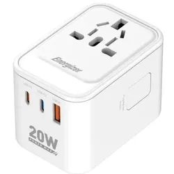Energizer Caricatore da Viaggio Globale (20 W, 3 Ports), USB Ladegerät, Weiss