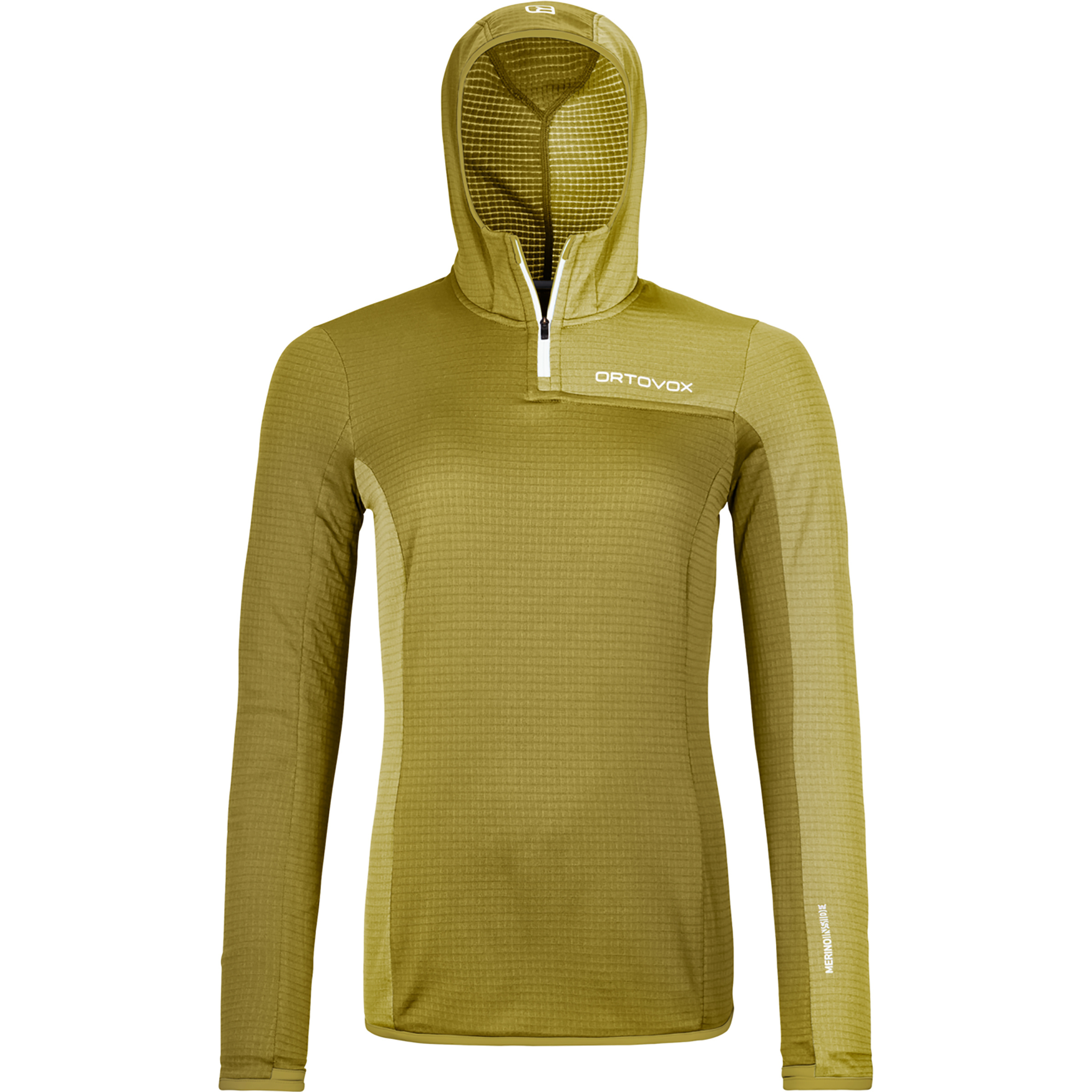 Ortovox Fleece Light Grid ZN Damen Hoodies gelb Größe XS Alpinklettern | Bergsteigen | Sportklettern Atmungsaktiv Merinowolle