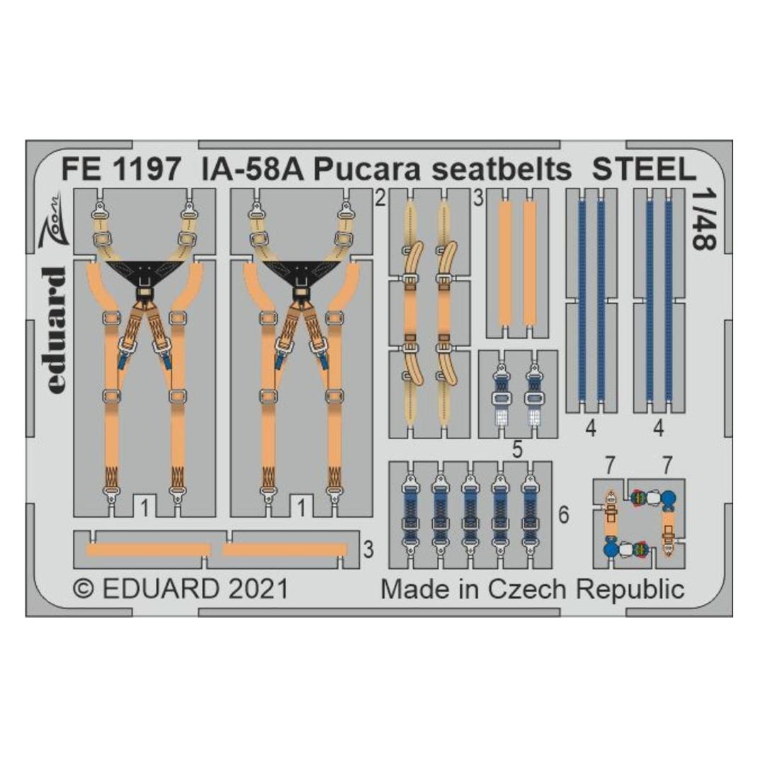 Eduard IA-58A Pucara seatbelts STEEL 1/48 for KINETIC (FE1197)