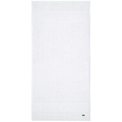 Handtuch LACOSTE "LLECROCO", weiß (blanc), B:50cm L:100cm, Frottier, Obermaterial: 100% Baumwolle, Handtücher, mit Label-Applikationen