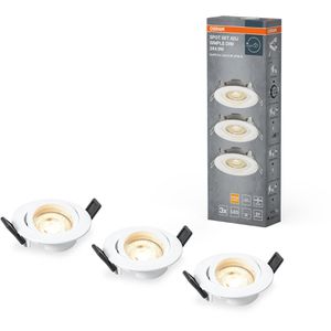 OSRAM LED-Einbaustrahler ADJ Simple, warmweiß, 4,9W / 230V, dimmbar, Loch-Ø 70mm, 3 Stück
