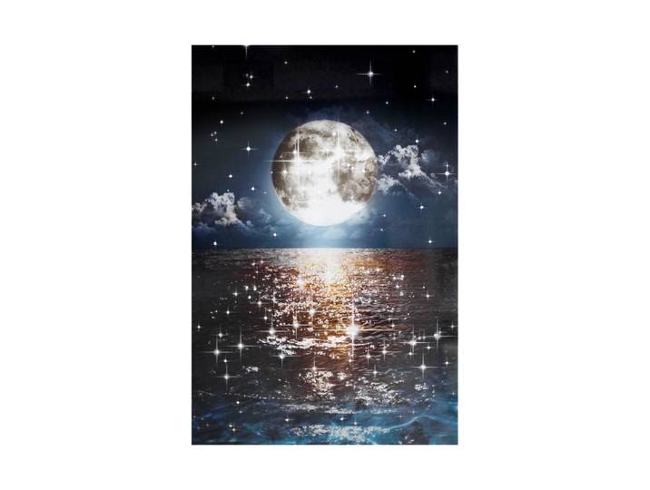 Glasbild „Glitzer-Mond“ 80 x 120 cm Multicolor Crea Collection