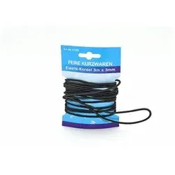 Elastikband Kordel Rundgummi Hutgummi Gummiband 3mm Schwarz 3m Nähzubehör
