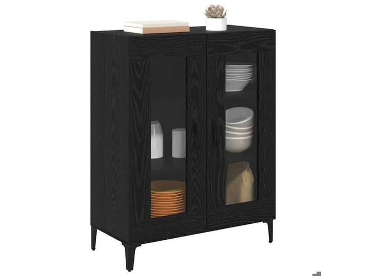Bahut/Commode couloir - Noir SWEETY Buffet Chêne noir 69 5x34x90cm - bois d'ingénierie et fer CL60293565235
