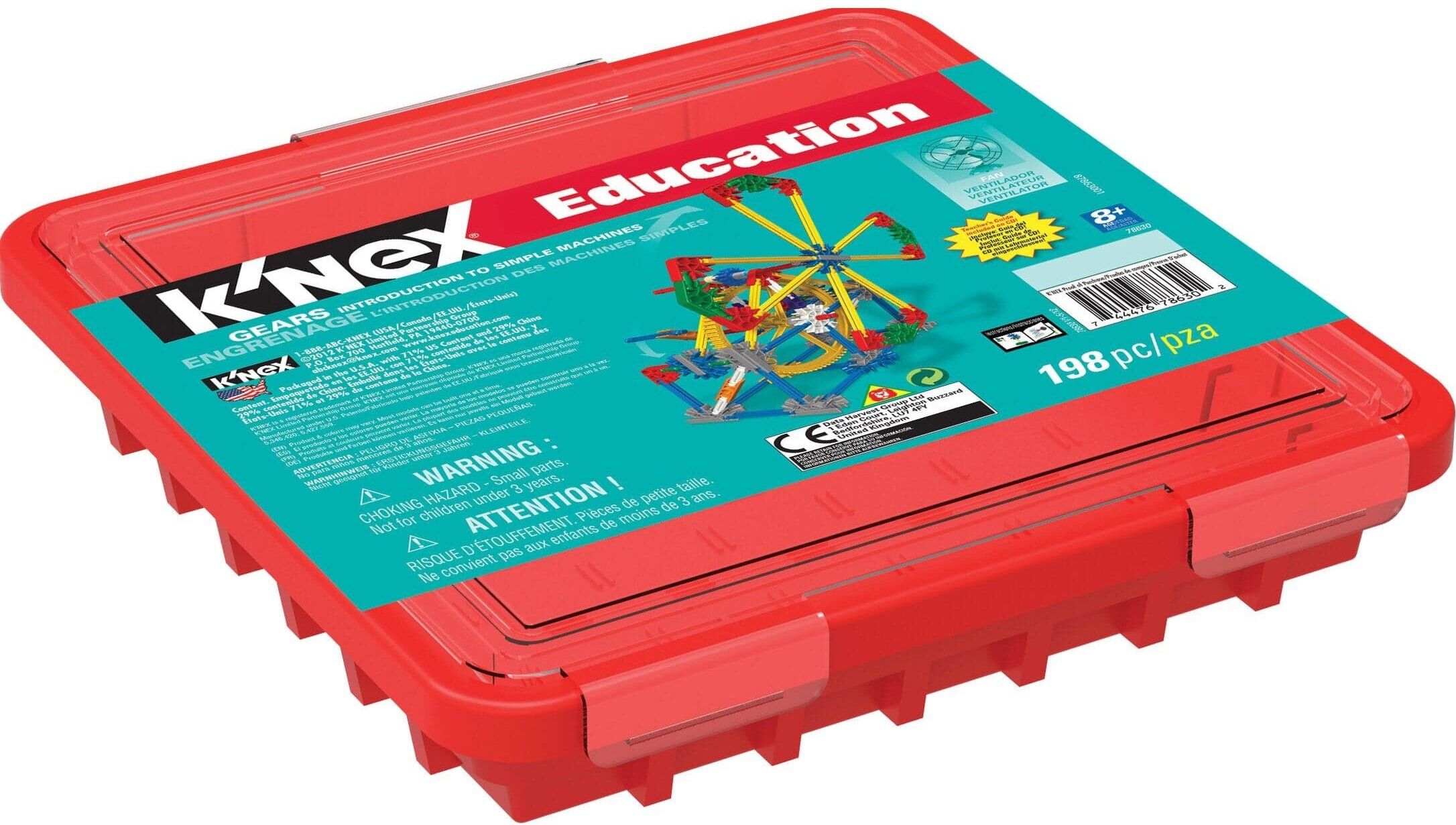 Basic Fun Funko K'nex Education Intro to Simple Machines Gears Set - 198 Colourful Parts, Teaches STEM Learning, Ages 8+