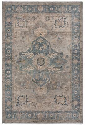 Alora Decor Traditional Hand-knotted Medallion Blue Rug