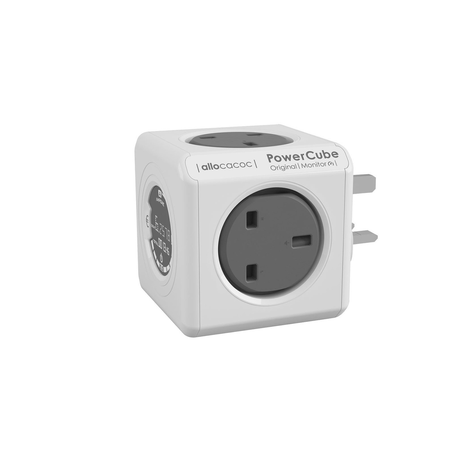 PowerCube Original Monitor - 4 stopcontacten met real-time energieverbruik - Grijs