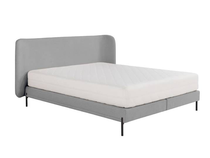 Lit rembourré avec matelas gris 160x200 cm