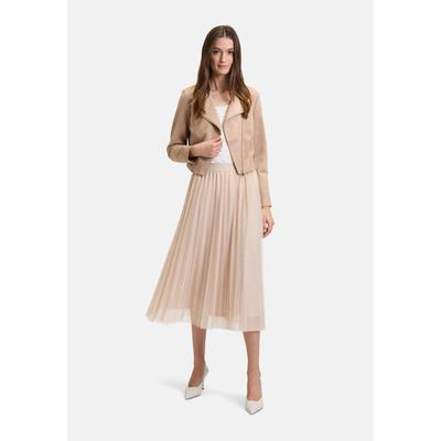 Midirock BETTY & CO "Damen mit Plissee", Damen, Gr. 38, grau, Netz, Obermaterial: 100% Polyester. Futter: 100% Polyester, figurumspielend lang, Röcke, Plissee