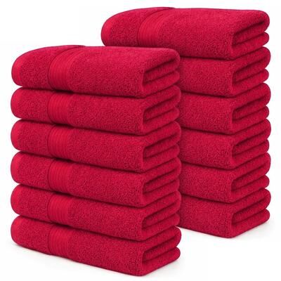 Ample Decor Luxurious Cotton Highly Absorbent Hand Towels 18x28 Inch, 12 PCS