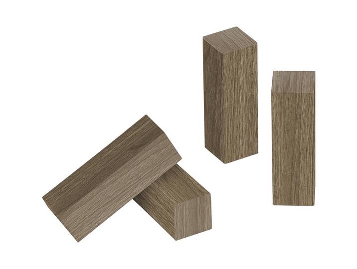 Eckholz Eiche Hell 19 × 19 × 60 cm 4 Stück