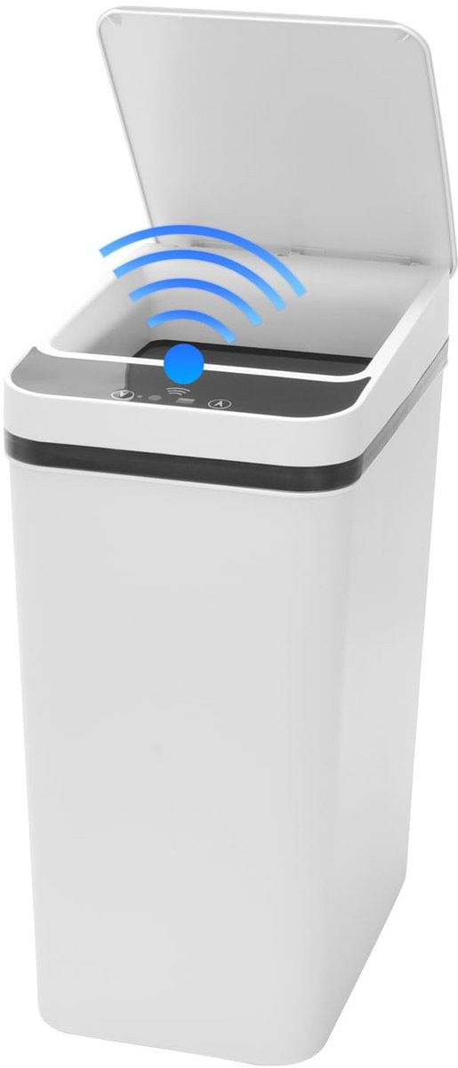 Azomor Slimme contactloze afvalemmer met sensor, wit