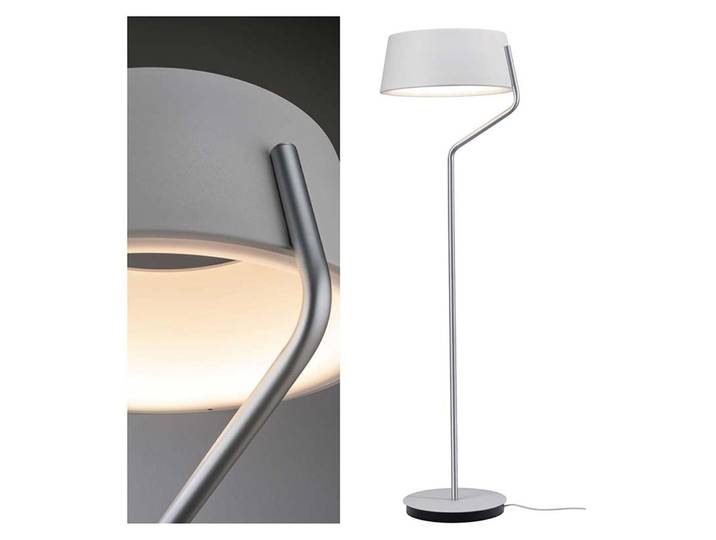 Lampadaire LED Belaja 22W blanc/chrome mat