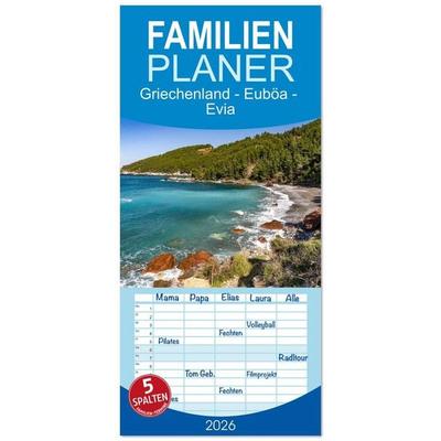 Familienplaner 2026 - Griechenland - Euböa - Evia mit 5 Spalten (Wandkalender, 21 x 45 cm) CALVENDO