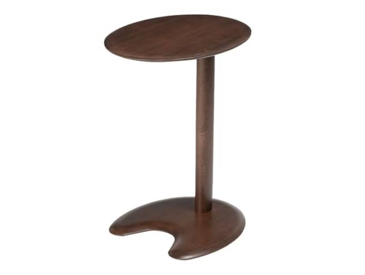 OIFAODAO Runde Tische， for Couch, modernes Design, Akzenttisch(/Walnut,A)