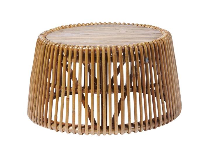 Tom Tailor Beistelltisch Vivienne Braun Rattan/Holz 69 cm - Farbe: Natur - Material: Teak, Rattan - Beistelltisch