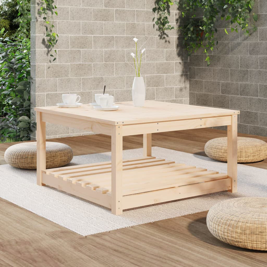 ClassicLiving Singita Rectangular Pine Solid Wood Outdoor Coffee Table Brown 45cm H x 82.5cm W x 82.5cm D