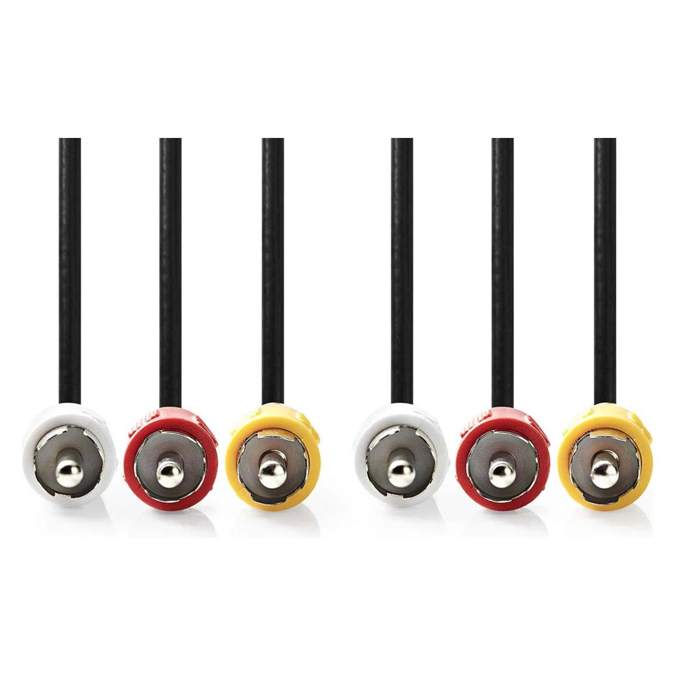 Nedis Composite-Videokabel | 3x Cinch-Stecker | 3x Cinch-Stecker | Vernickelt | 480p | 1.50 m | Rund (1.50 m) (CVGL24300BK15)