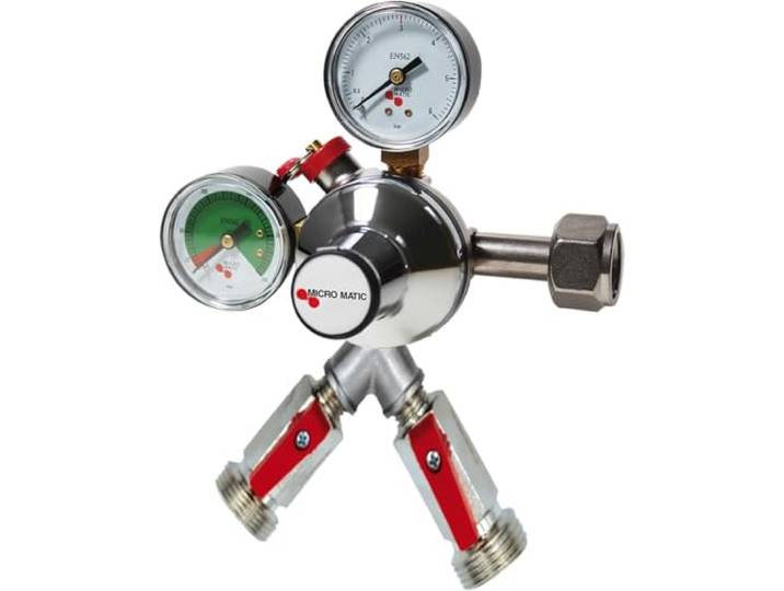 ich-zapfe.de Druckminderer CO2 Premium Micro Matic 2-leitig
