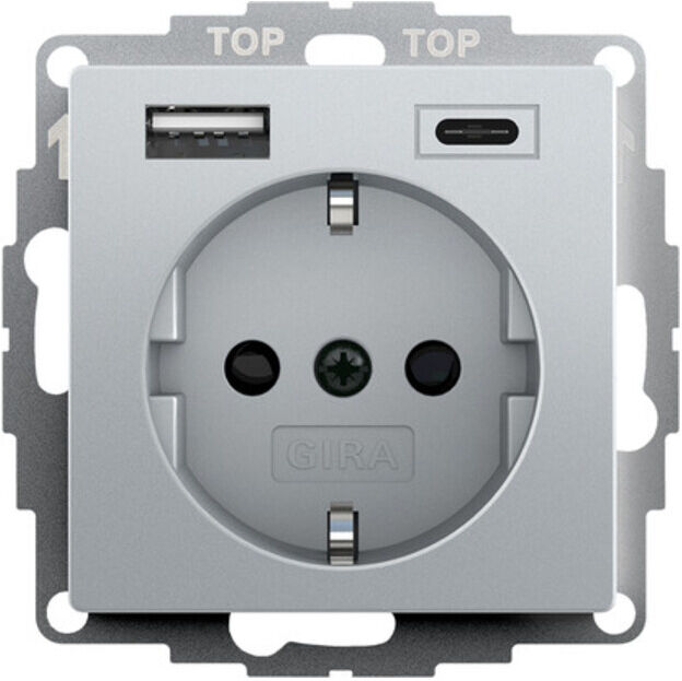 Gira Prise USB 245926 Aluminium Type F 16A 250V Safety Plus (245926)