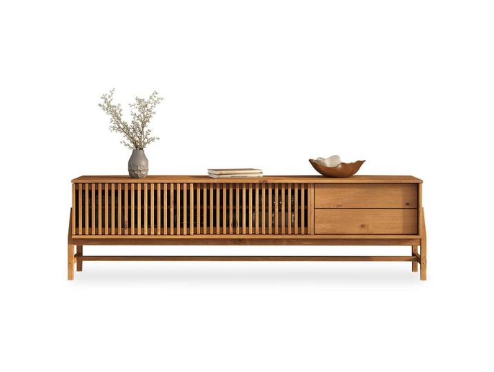 Idimex Lowboard Adamo Eiche, Eichefarben, Holz, Kiefer, Mode, 180x52x41 cm, Wohnzimmer, TV Möbel, Lowboards, Lowboards stehend