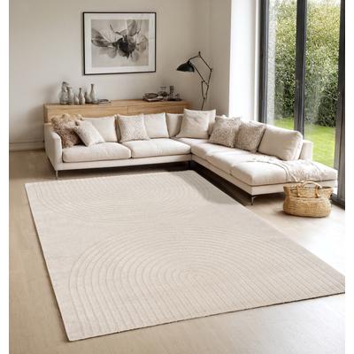 Teppich THE CARPET "Elisa", beige, B:200cm H:12mm L:280cm, Polyester, Polypropylen, Teppiche, Teppich, moderner Wohnzimmer Teppich, hohe Flordichte und angenehm weich