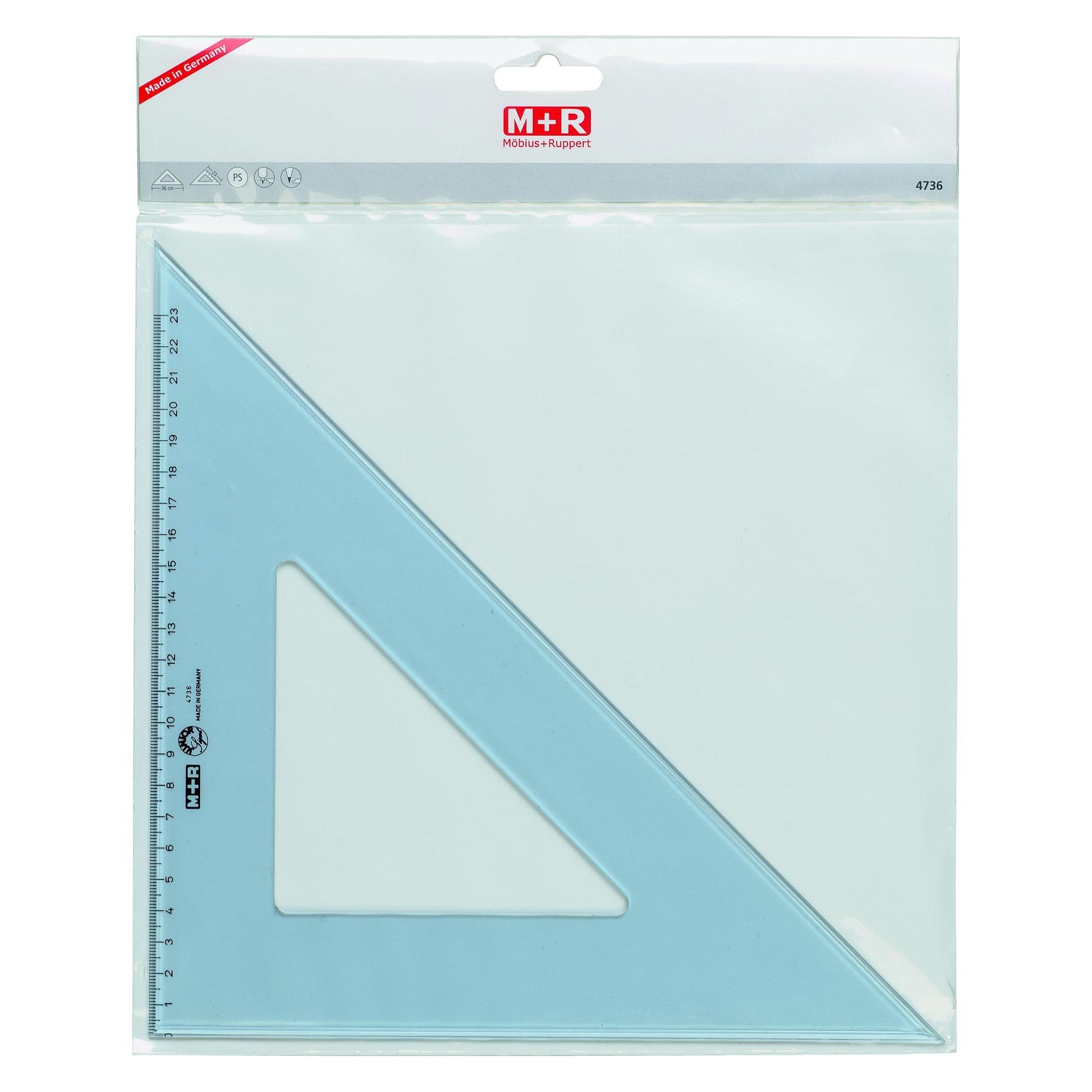M+r Winkel 45Grad 25cm rauchtransparent Skala 16cm (24.80 cm, Kunststoff) (747250020)