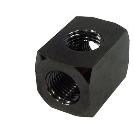 Aquatuning Anschlussoption Messing TEE T-Stück G1/4' black nickel (64092)