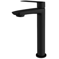 TRIZERATOP Mitigeur lavabo à bec haut sans garniture de vidage (bouchon) noir mat