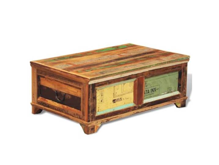 HKLGBVCR Vintage Couchtisch 2-in-1, recyceltes Holz, mit Aufbewahrung