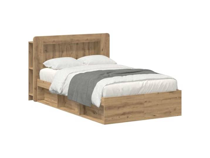 PUGYNBK Artisan Bettrahmen mit Aufbewahrung, Eiche Robustes Holz, Schubladen darunter, feste Lamellen, einfache Montage, moderner Stil