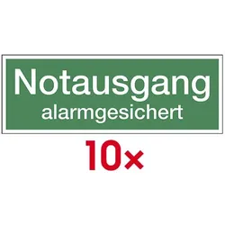 LimarLite Rettungszeichen Textschild »Notausgang alarmgesichert« 29,7 x 10,5 cm Folie (0,4, 29.7x10.5 cm