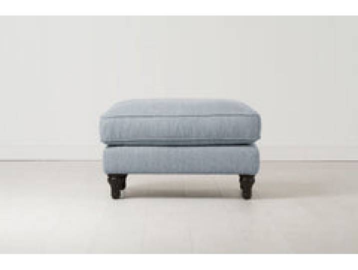 Polsterhocker Model 15, Meerglasblau