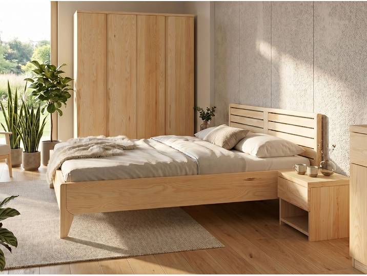 Eschenbett „Nina“ 120 x 210 cm Massivholz Esche
