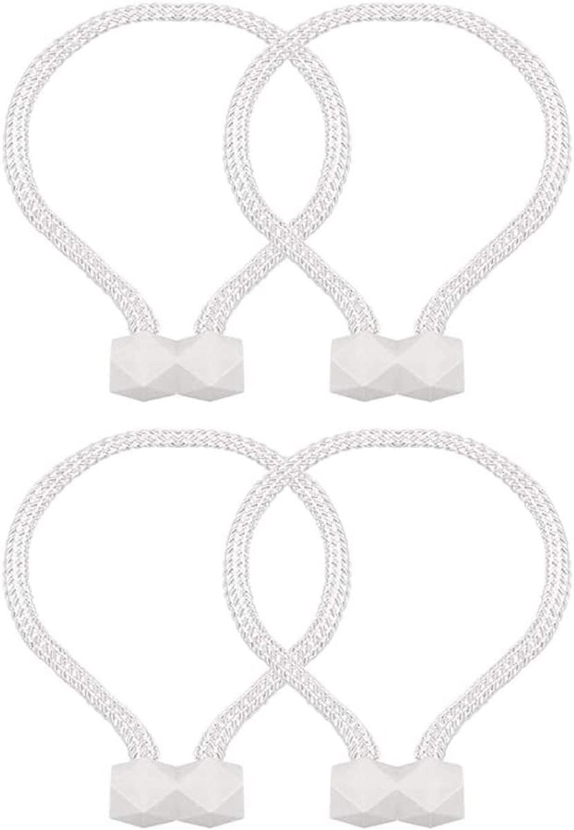 Allecto Plus Magnetische Gordijn Tiebacks - 4 stuks - Wit