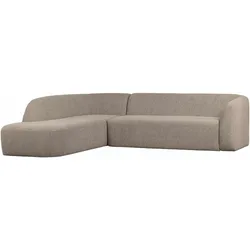 Ecksofa Sloping aus Chenille-Stoff, modern und gepolstert, links, hellbraun, komfortabel für Dein Wohnzimmer