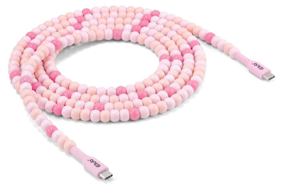 Club3D Lifestyle USB-C Perlen-Kabel CAC-3010 PD60W 480Mbps Rosa 2m