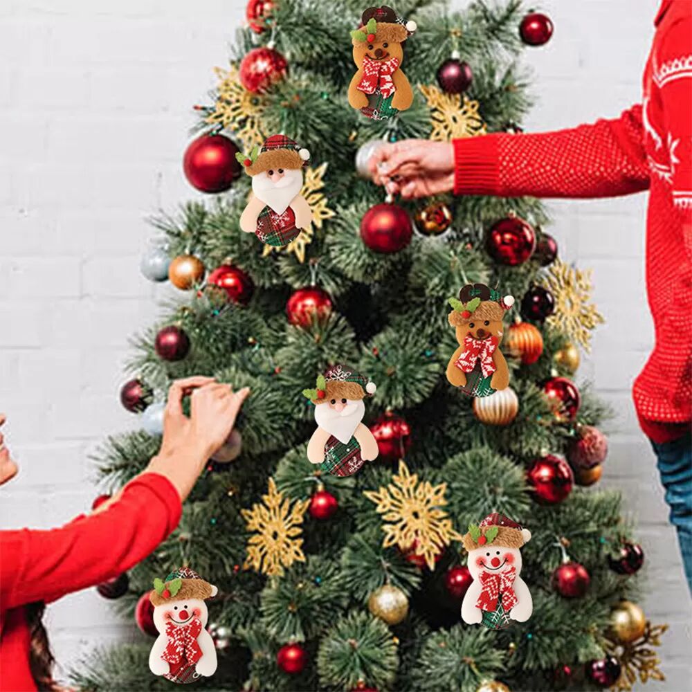 INF Ensemble de 4 Ornements Décoratifs de Noël - Pendentifs Suspendus Personnages Âgés Dansants